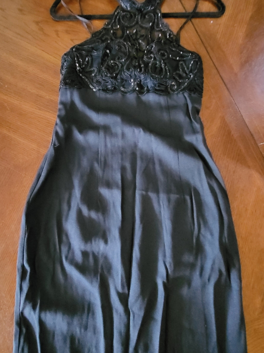 Vintage De Laru by Linda Bernell Black Beaded Cocktail Dress Size 3/4